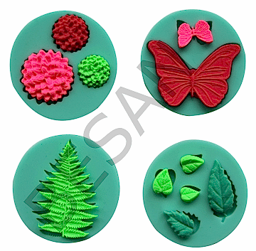 KELEBEK-YAPRAK-ÇİÇEK SİLİKON KALIP SET 4 PARÇA
