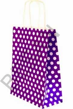 KAĞIT POŞET ÇANTA  PUANTİYELİ 18*8*24 CM -   25 ADET/PAKET
