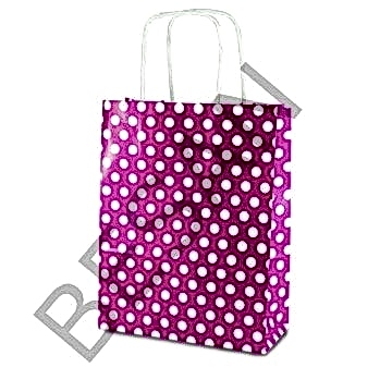 KAĞIT POŞET ÇANTA  PUANTİYELİ 18*8*24 CM -   25 ADET/PAKET