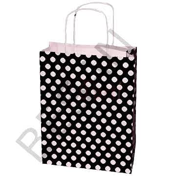 KAĞIT POŞET ÇANTA  PUANTİYELİ 18*8*24 CM -   25 ADET/PAKET