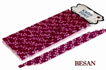 KAĞIT PİPET 20 CM - Ø6MM. FUŞYA ÇİÇEK DESEN 24 ADET