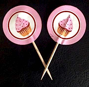 PEMBE CUPCAKE DEKORATİF KÜRDAN - 10 ADET