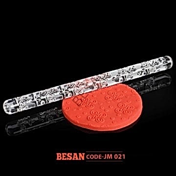 AKRİLİK DESENLİ MERDANE 16CM UZUNLUK - 12MM ÇAP