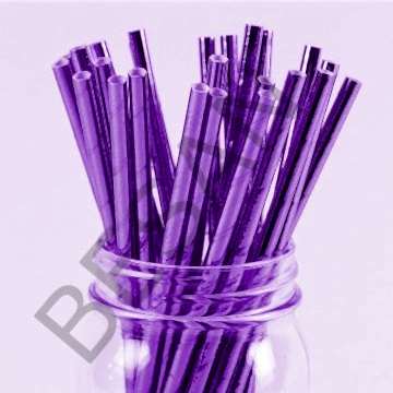 KAĞIT PİPET 20 CM - Ø6MM. PARLAK MOR / 24 ADET