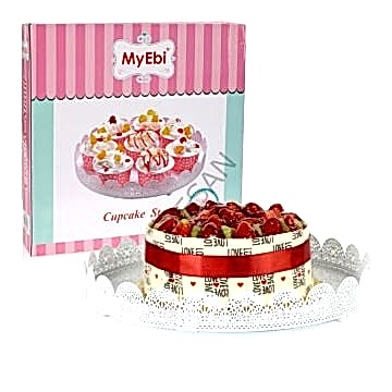 METAL CUPCAKE STANDI - BEYAZ