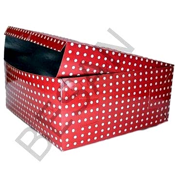 KARTON KUTU KIRMIZI PUANTİYE 30x30cm. 1 ADET