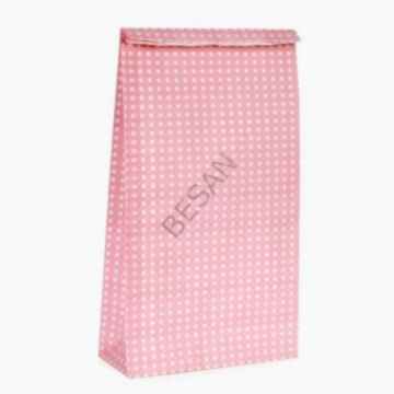 KAĞIT HEDİYE/KURABİYE PAKETİ - 25*15*16CM PEMBE PUANTİYE 10 ADET / PAKET