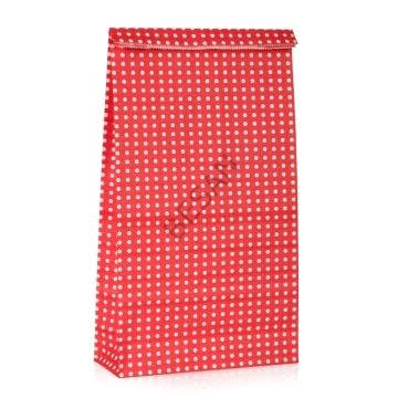 KAĞIT HEDİYE/KURABİYE PAKETİ - 25*15*16CM KIRMIZI PUANTİYE 10 ADET / PAKET