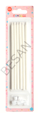 SİMLİ MUM 14CM BEYAZ 6'LI SET